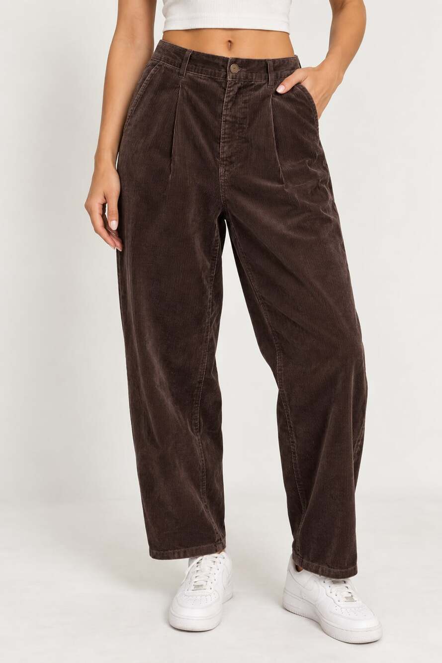 Ralph Lauren Vintage Brown Pleated Corduroy Trousers